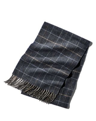 Windowpane Glen Plaid Oversized Cashmere Scarf - Exclusive