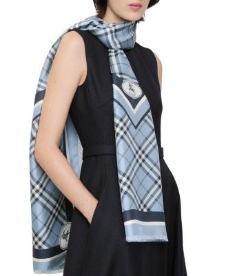 Check Knight Stamp Silk Scarf