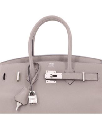 Birkin 30 Handbag Grey Epsom with Palladium Hardware