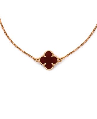  Sweet Alhambra Bracelet 18K Rose Gold and Carnelian