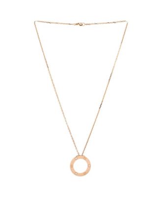  3 Diamonds Love Pendant Necklace 18K Rose Gold and Diamonds, 16.25"