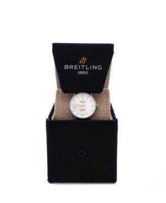  Navitimer Quartz Watch in Stainless Steel and Alligator with Diamond Markers and Mother of Pearl 32mm