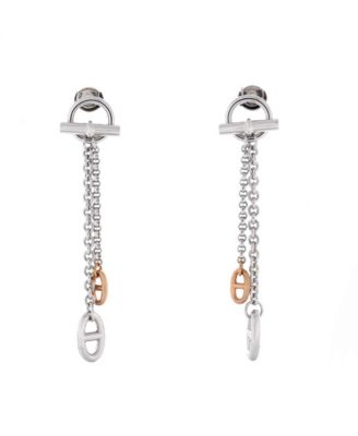 Medium New Farandole Drop Earrings Sterling Silver and 18K Rose Gold