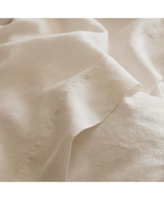  Plain Linen Fitted Sheet, Queen