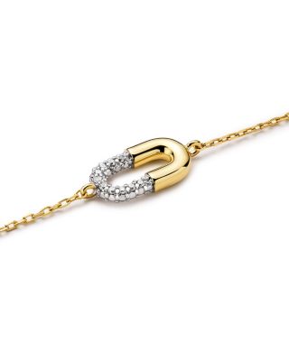 Micropave Gold Charm Blake Bracelet