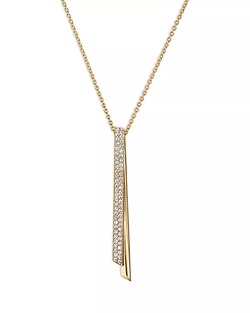 Hearts On Fire 18K Yellow Gold Inside Out Diamond Flip Drop Pendant Necklace, 16