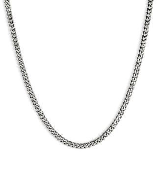 Men's Sterling Silver Chain Curb Link Necklace, 20"