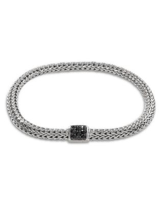 Sterling Silver Icon Black Sapphire Chain Bracelet