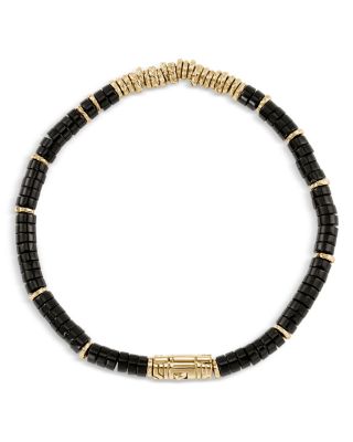 14K Yellow Gold Heishi Onyx Bracelet