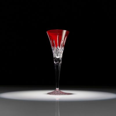 Lismore Red Toasting Flute, Set of 2