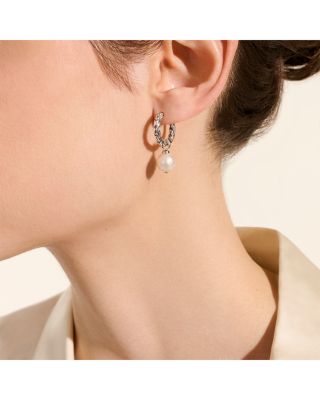 Sterling Silver JH Essentials Freshwater Pearl Hoop Earrings