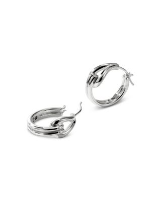 Sterling Silver Surf Polished Hoop Earrings