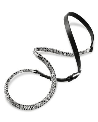 Sterling Silver Icon Leather Wrap Bracelet