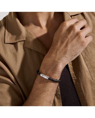 Sterling Silver Leather Bracelet