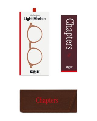 Light Marble Round Reading Glasses, 45mm