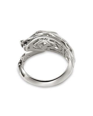 Sterling Silver Naga Blue Sapphire Dragon Bypass Ring