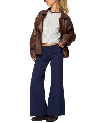 Petite Wide Leg Fold Over Pants