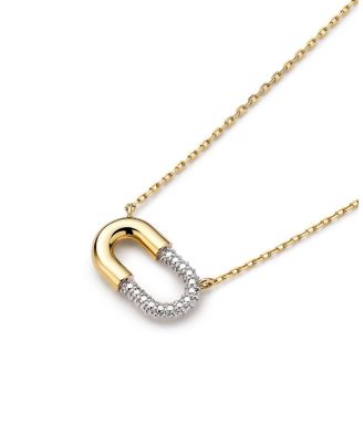  Mini Micropave Gold Pendant Blake Necklace