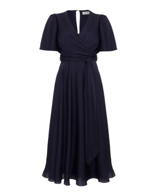 Abbie Textured Faux Wrap Dress