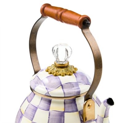 Violet Check Two Quart Tea Kettle