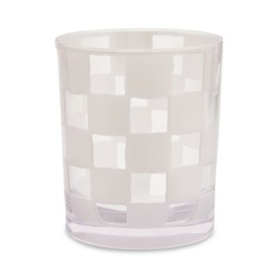 White Check Acrylic Tumblers, Set of 4