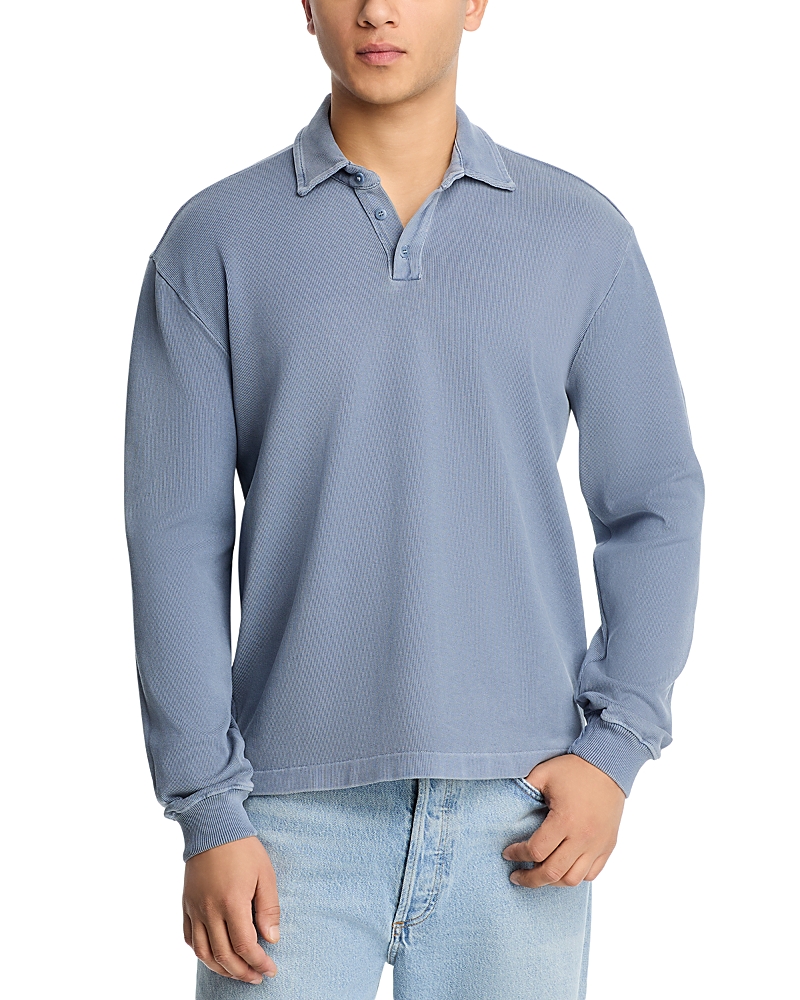 Alex Crane Caza Long Sleeve Polo Shirt In Blue