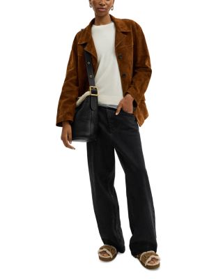 Bleeker Leather & Shearling Bucket Bag