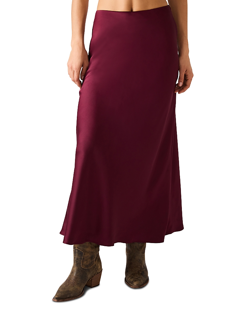 Steve Madden Jeannie Maxi Skirt In Burgundy