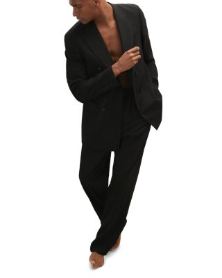 Finale Double Breasted Peak Lapel Textured Blazer