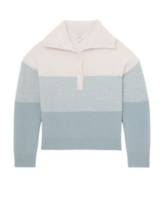 Flora Stripe Button Neck Sweater