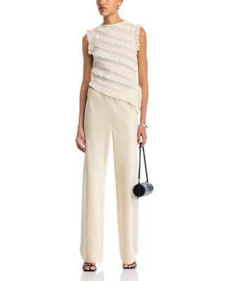 Ruffled Asymmetrical Hemming Top