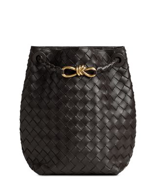 Andiamo Small Intrecciato Leather Bucket Bag