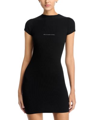 Ribbed Logo Bodycon Dress