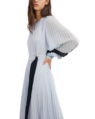 Tori Color Blocked Pleated Dress