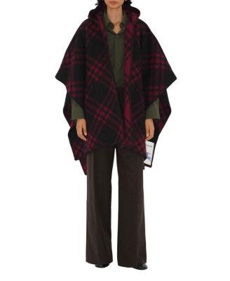  Reversible Check Wool Cape