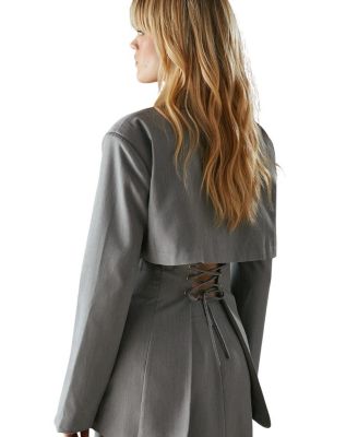 Deconstructed Lace Up Blazer