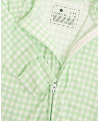 Boys' Pistachio Gingham Bamboo Sleeper - Baby