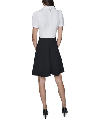 Scuba Crepe Fit &amp; Flare Dress