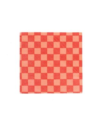  Checkered Paper Cocktail Napkins, Set of 20