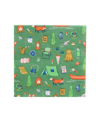  Camp Explorer Patterned Large Paper Napkins, Set of 16