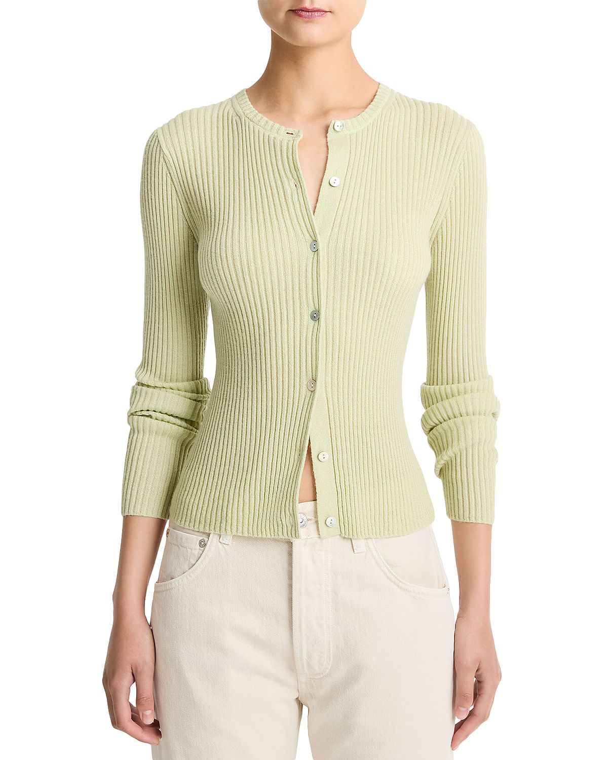 Vince Cashmere & Silk Ribbed Cardigan