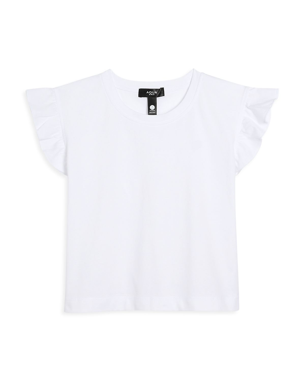 Aqua Girls' Ruffled Sleeve Tee, Little Kid, Big Kid - Exclusive