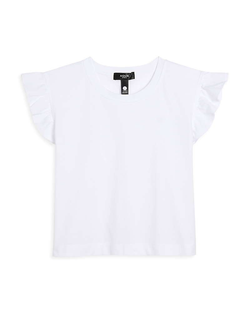 Aqua Girls' Ruffled Sleeve Tee, Little Kid, Big Kid - Exclusive