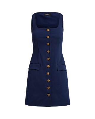 Button Trim Faille Cocktail Dress