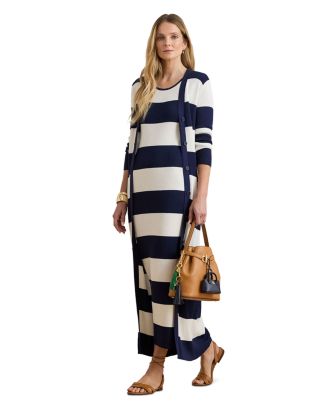 Ralph Lauren Striped Cotton Blend Midi Tank Dress | Bloomingdale's Women