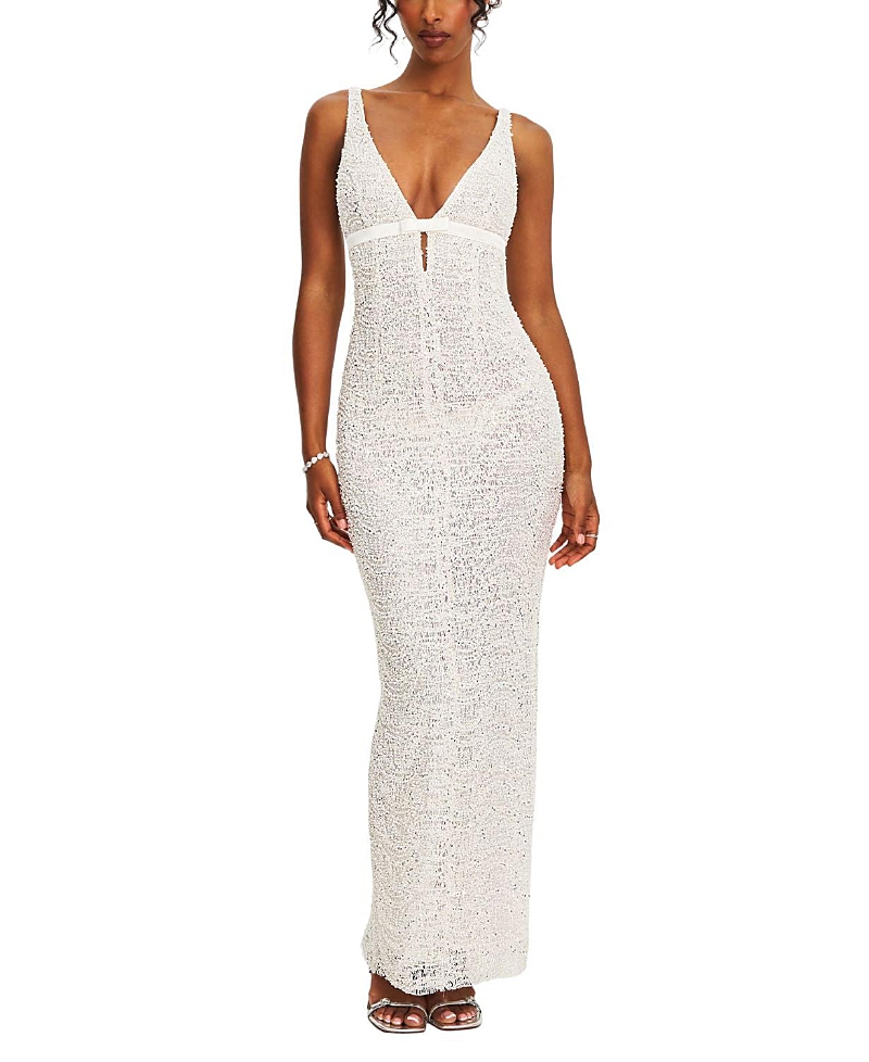 Miss Circle Adelaide Beaded Sequin Net Bodycon Gown