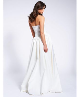 Umay Drop Waist Satin Corset Bridal Gown