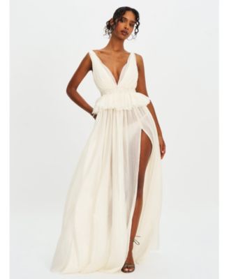  Calleigh Flare Beaded Belt Maxi Gown