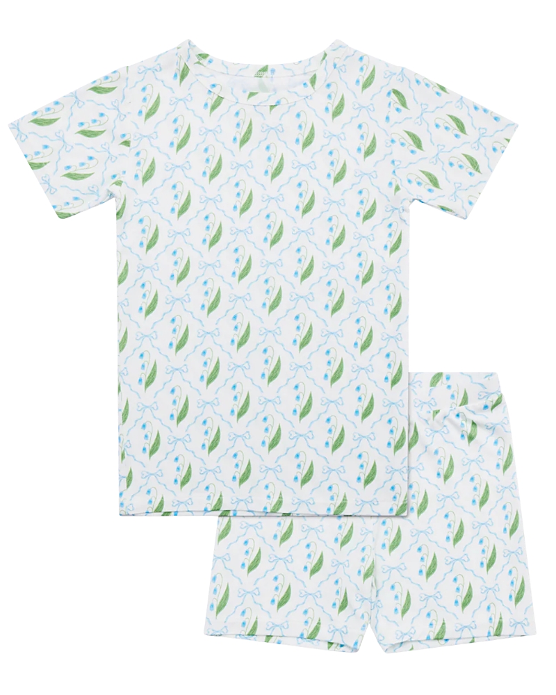 Motette Girls' Bluebell Bows Pajama Set - Baby, Little Kid