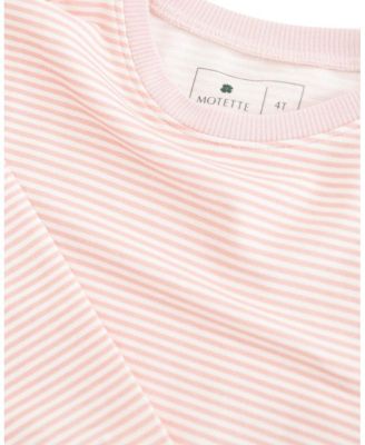  Girls' Peony Stripe Little Lounger Bamboo Sweatsuit - Baby, Little Kid